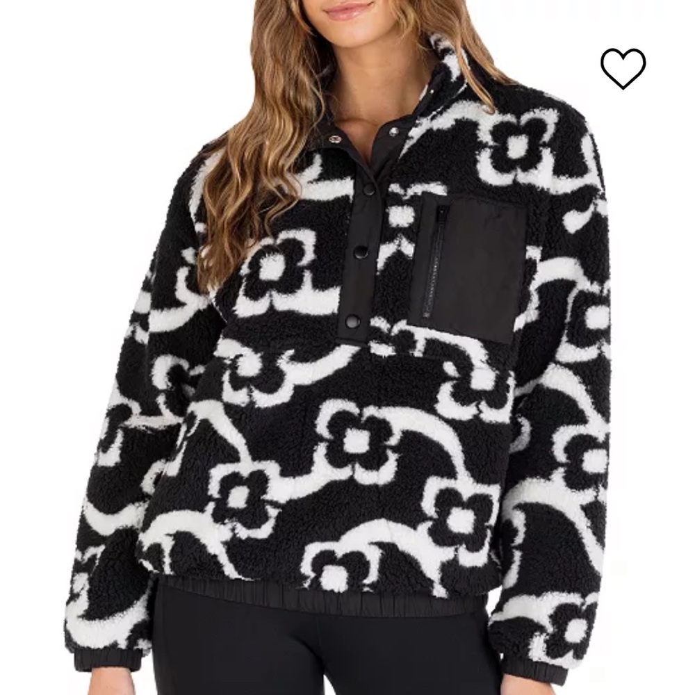 Hurley Abstract Floral Sherpa Fleece Jacket